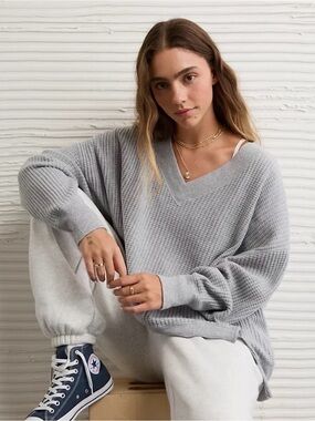 American Eagle Oversized Waffle Knit Sweater